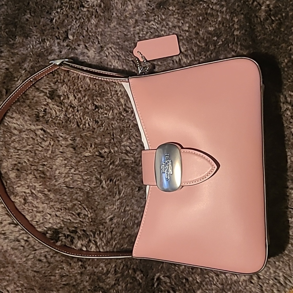 Coach CP004 Smooth Leather Eliza Shoulder Bag Handbag True Pink